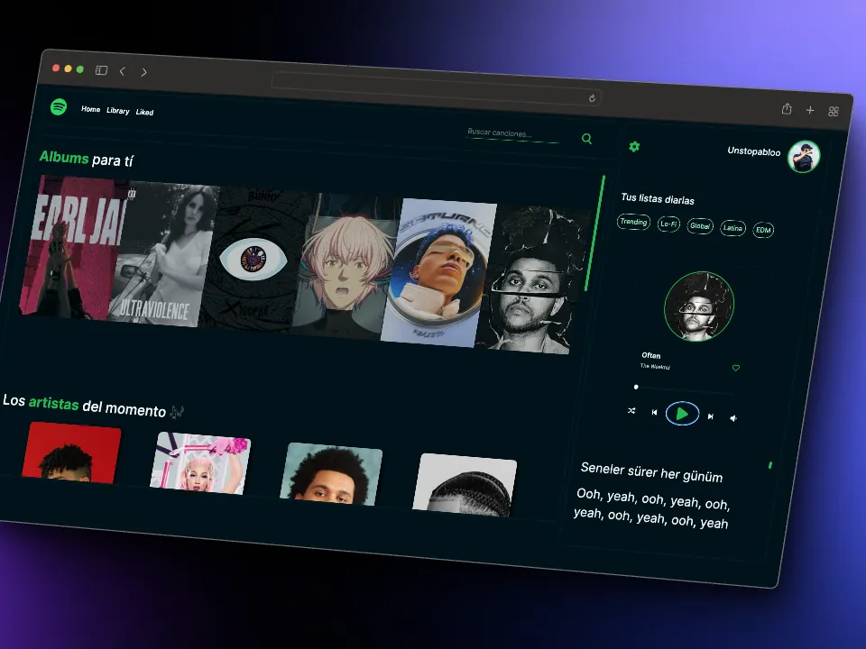 Imagen de proyecto: Spotify Redesign - rediseño en Wordpress