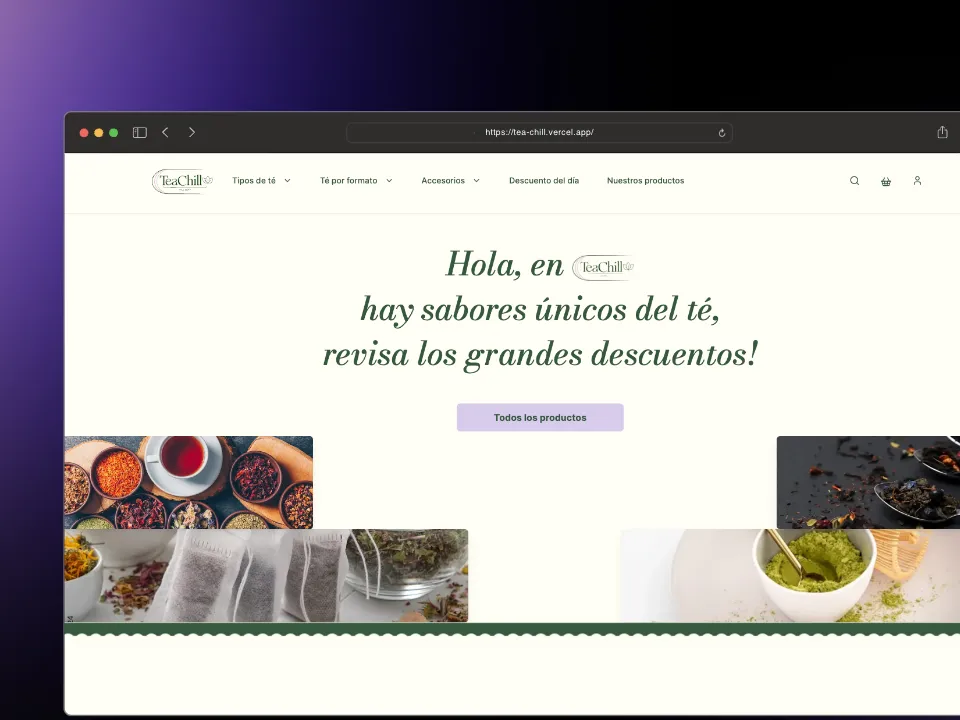 Imagen de proyecto: TeaChill - Shopify headless Ecommerce